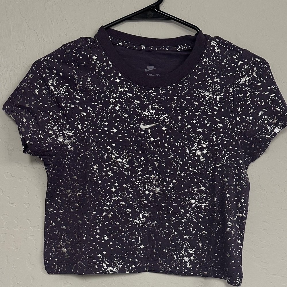 The Nike Tee…Purple and Silver Patterned kids Tshirt NWT